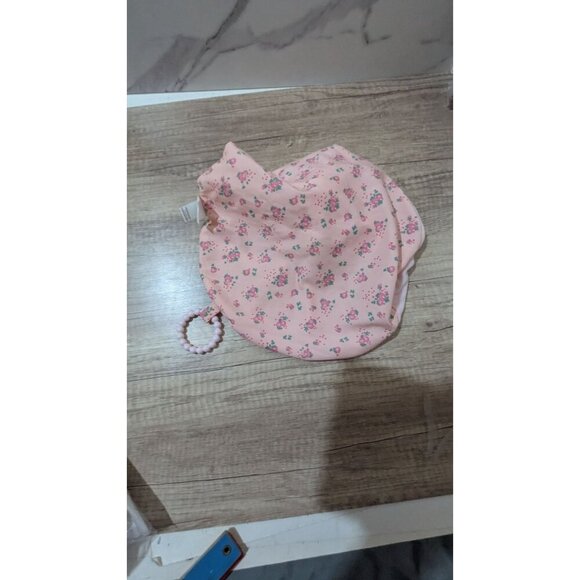 Modern Baby Soft Plush Baby Lovey Blanket With Bunny Design & Teething Ring 12" - Picture 4 of 7